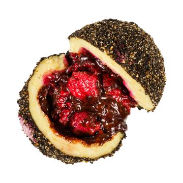 Choco-raspberry /dark chocolate, raspberries, ground homemade biscuit/